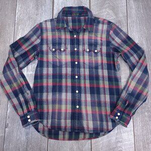 Chip Foster Shirt Womens Small Pearl Snap Flannel Long Sleeve Western Top